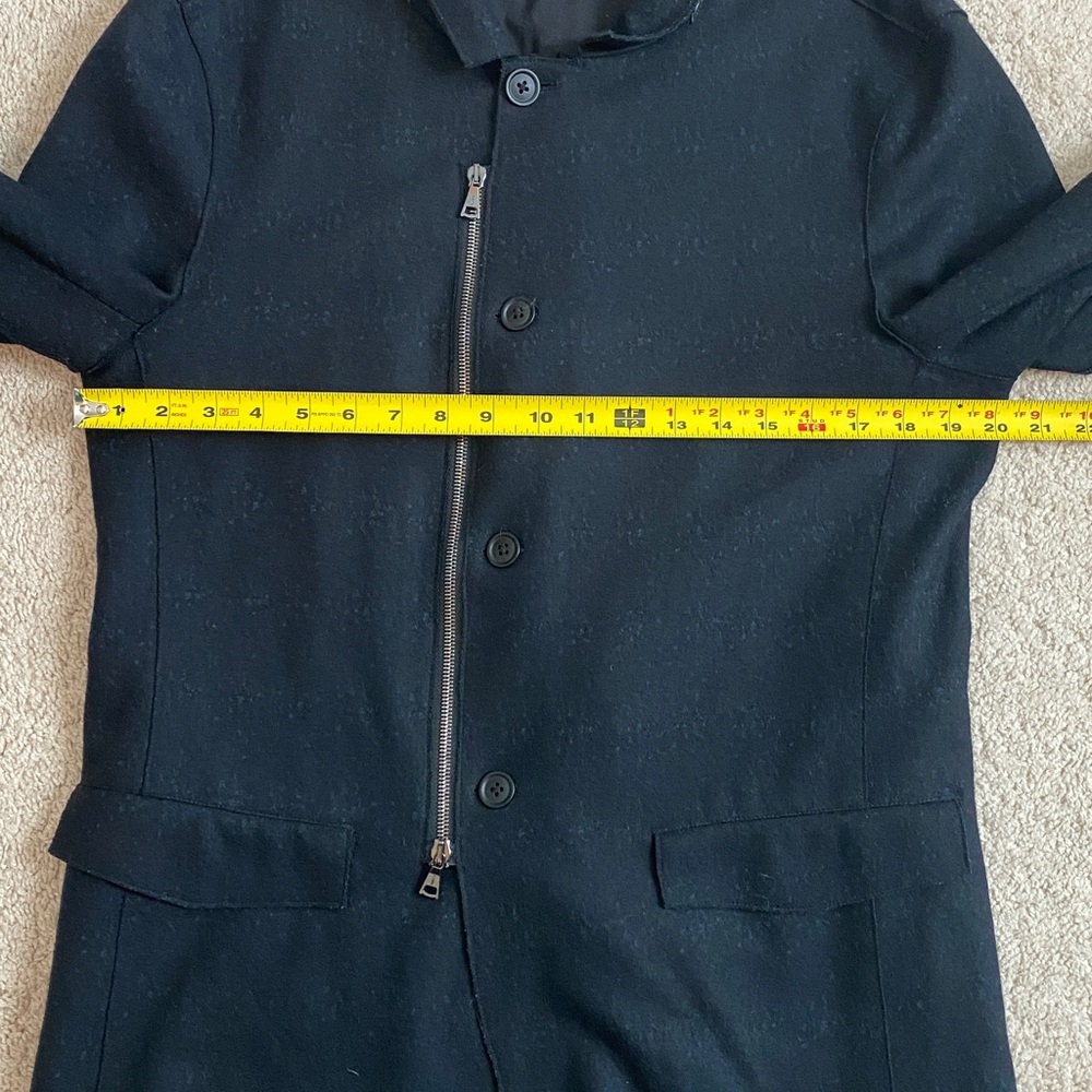 John Varvatos Men's Wool Blend Zip up Black Jacket Coat Size M EUC - Picture 15 of 16